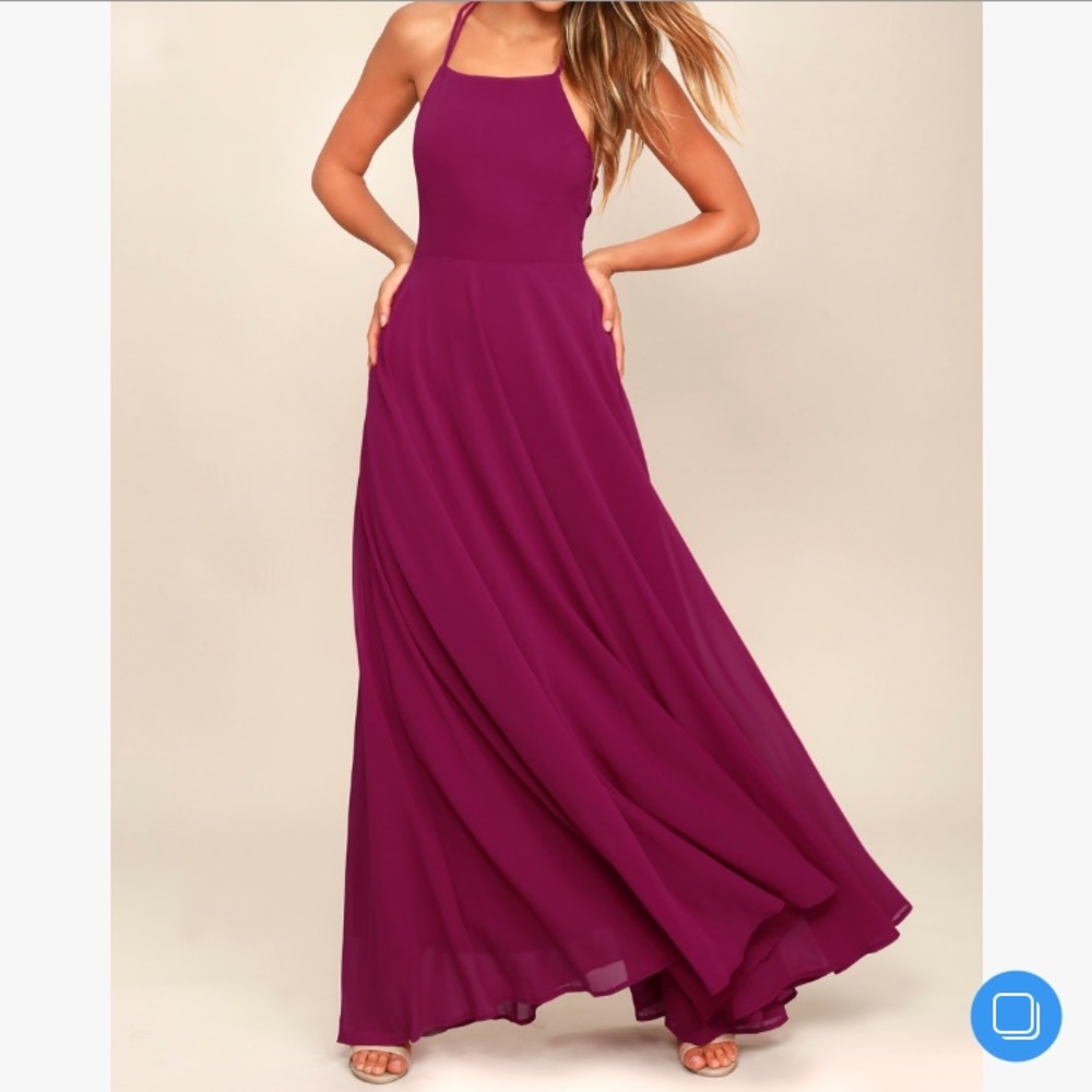 STRAPPY TO BE HERE MAGENTA MAXI DRESS